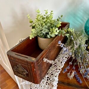 Vintage Wooden Planter Box from Treadle Sewing Machine Drawer circa 1904